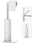 Freestanding Toilet Paper Holder Stand Brushed Nickel SUS 304 Stainless Steel Rustproof 22 Inch Rotating Bathroom Tissue Roll Holder for 4 Rolls with Marble Base by HOMEMYSTIQUE - color: Brushed Nickel