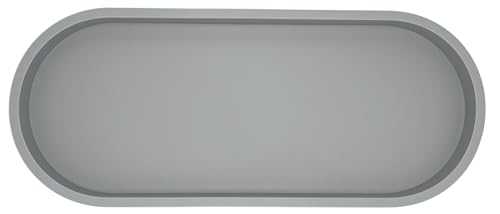 Premium 12” x 5” Silicone Vanity Tray | Sink and Surface Organizer with Sturdy Non-Slip Base | Heat Safe, Dishwasher Safe (Grey) - color: Gray