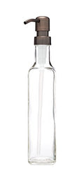 Rail19 French Vessel Glass Soap Dispenser with Metal Pump - Refillable Hand Soap, Lotion & Sanitizer for Sinks and Small Countertops, 8.5oz (Farmhouse Bronze) - color: Farmhouse Bronze