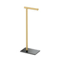 Gatco 1431MXB Modern Rectangle Base Freestanding Toilet Paper Holder, Matte Black/Brushed Brass, Weighted Base, 21.25" Bathroom Tissue Stand - color: Matte Black Brushed Brass, 21.25"h