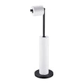 BAGNOLUX Bathroom Toilet Paper Holder Stand with Reserve, SUS304 Stainless Steel Rustproof Pedestal Tissue Roll Holder Heavy Duty (Matte Black) - color: Matte Black