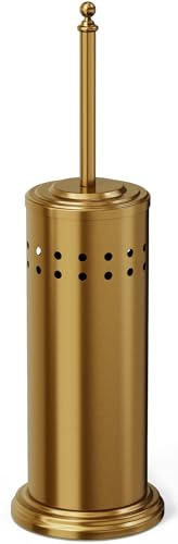 DOWRY Anti-Hand Off Toilet Plunger with Holder for Bathroom,Powerful Efficient Force Suction Cup,Heavy Duty, Deep Cleaning, Gold - color: Gold