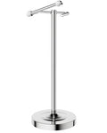 Freestanding Toilet Paper Holder, Weighted Base, No Springs, Chrome | Pivoting arm — just lift, reload, no springs. No drilling. 304 stainless steel, rustproof. Fits mega rolls, 25.6 inches. - color: Chrome