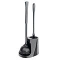 CELOX Black Toilet Plunger and Brush Set with Holder for Bathroom, 1 Set,Silver-Black - color: Silver-black