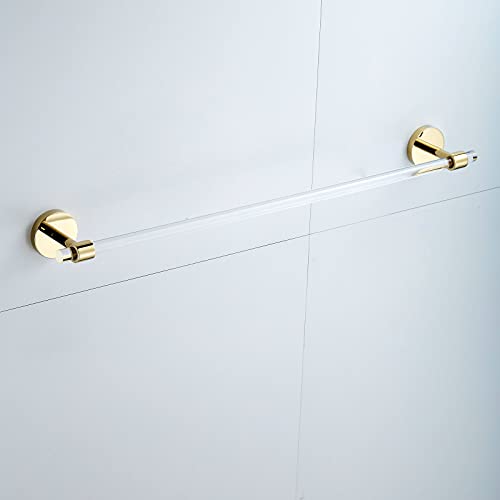 Acrylic Gold Towel Bar Towel Rack 16 inch for Bathroom,Wall Mounted Towel Holder Towel Hanger Modern SHUNLI - size: 1-Piece (40cm Towel Bar)