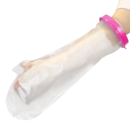 Cast Covers for Shower Arm, Waterproof Cast Cover Arm Adult, Cast Protector for Surgery, Hands, Wrists, Elbow, Finger to Keep Wounds Dry, Waterproof Arm Sleeve for Showering After Surgery, Reusable - color: Half Arm, style: Reinforced Pink