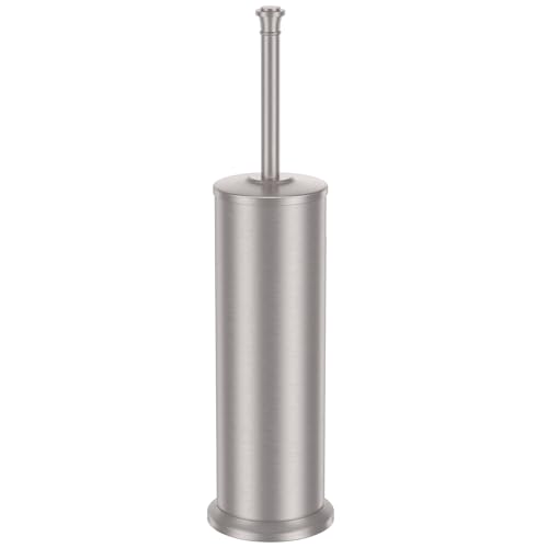 Stain Nickel Toilet Brush and Holder，Extra Long Handled Toilet Brush for Bathroom，Stainless Steel Heavy Duty Toilet Bowl Brush,Removable Inner Bowl,Deep Cleaning Dense Bristles Brush -Space Saving