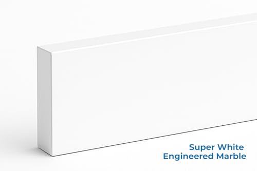 Bathroom Vanity Sink Backsplash/Sidesplash (Super White Engineered Marble, 4" x 36") - size: 4" x 36"