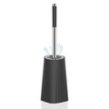 SetSail Toilet Brush, Compact Size Toilet Bowl Brush and Holder Toilet Brushes for Bathroom with Stainless Steel Handle Toilet Cleaner Brush with Durable Scrubbing Bristles, Splash-Proof - color: Black, size: 1 pack