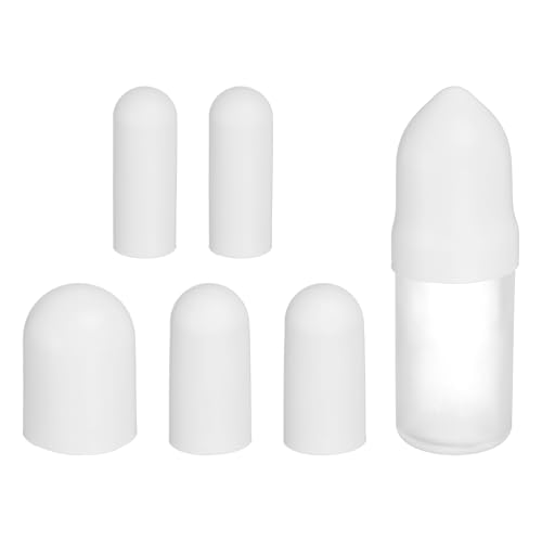 uxcell 5pcs Silicone Bottle Covers for Travel, Elastic Sleeves for Leak Proofing 0.88"/1.1"/1.6" Dia Toiletry Sleeves Travel Accessories for Shampoo Wash Body Bottles, White