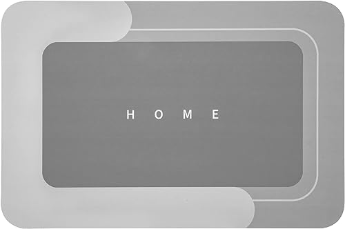 Housego Absorbent Bath Mat Magic Rug, Quick Drying Magic Bath Mat Non-Slip Floor Rug Rubber Backed for Bathroom Kitchen Shower Sink, Water Absorbent (1PC, 16.93''x26.77'', Dark Gray) - color: Dark Gray, size: 1'5" x 2'3" (Rectangular)