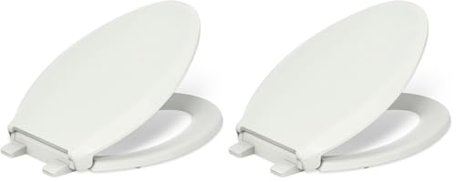 KOHLER 4636-RL-NY Cachet ReadyLatch Elongated Toilet Seat Slow Close, Soft Close Toilet Seat Quiet Lid, Contoured Grip-Tight Bumpers Installation Hardware, Apartment Essentials, Dune (Pack of 2) - color: Dune, size: Elongated (Pack of 2)