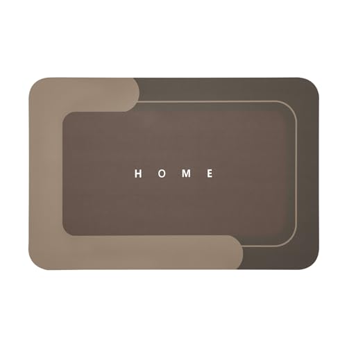 Housego Absorbent Bath Mat Magic Rug, Quick Drying Mat Magic Bath Mat Non-Slip Floor Rug Rubber Backed for Bathroom Kitchen Shower Sink, Water Absorbent (1PC, 15.7''x23.6'', Brown) - color: Brown, size: 1 Rectangular Piece (15.7" x 23.6")