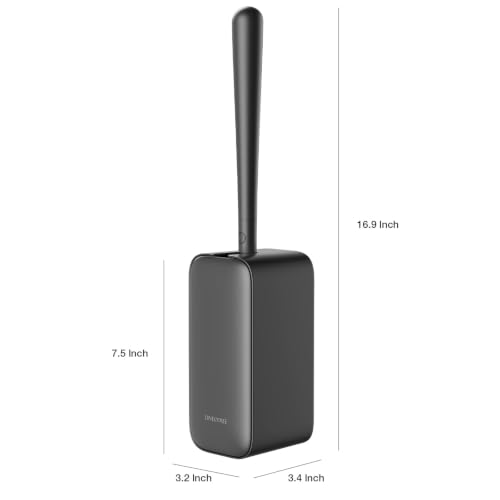 Toilet Cleaner Brush, Diveotree Toilet Brush and Holder for Dead Corner Cleaning, Wall Mounted Toilet Bowl Brush for Bathroom Decor, Toilet Scrubber Brush for Home/Hotel (Black, 1pack) - color: Black