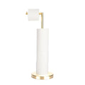 RFOUO Brushed Gold Toilet Paper Holder Stand 1 pc, Free Standing Toilet Paper Holder Stand,Bathroom Toilet Paper Storage with 2.7 Pounds Heavy Base for 4+1 Rolls,Toilet Tissue Holder - color: Brushed Gold