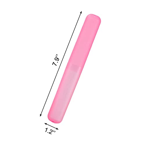 Medsuo 4pcs Plastic Toothbrush Case Travel Cover Holder Storage (Pink, Blue, Green and White)