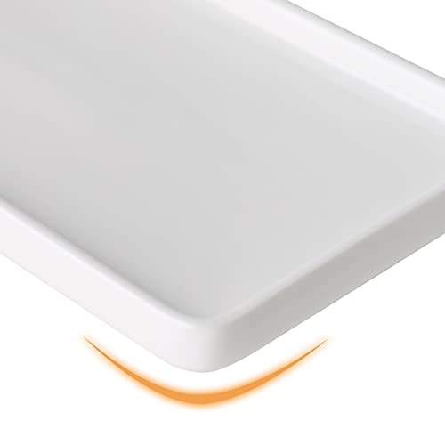 Gurygo 2 Pack 8" Ceramic Rectangular Vanity Trays, White, Set of 2 - color: White, size: M - 8.1"(Set/2)