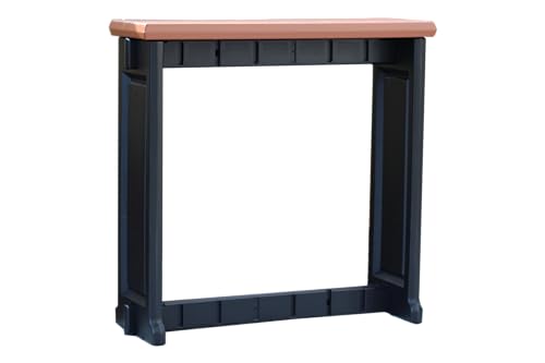 Single Bar Redwood Top & Black Base Ideal for Patio Hot Tub Area Backyard Durable WeatherResistant Design Easy Nohardware Assembly Proudly Made in USA - color: Black/Redwood, size: Single Bar without Barstools