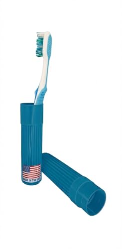 American Comb Toothbrush Holder - Blue, Made in USA, with Ventilation Holes, for Toothbrush Covers, Toothbrush Holder, Toothbrush Soft, Durable Design, Hygienic Bathroom Accessory - color: Blue