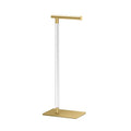 Gatco 1331B Toilet Paper Holder Stand, Brushed Brass with Acrylic Post, Rectangle Weighted Base, Freestanding Bathroom Floor Stand, 22.25 Inch - color: Brushed Brass/Acrylic, 22.25"h