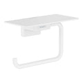 hansgrohe AddStoris Roll Holder with Shelf in Matte White 3-inch Accessories in Matte White, 41772700 - color: Matte White