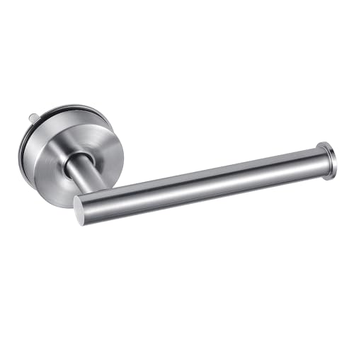 JOMOLA Stainless Steel Toilet Paper Holder, Suction Cup Bathroom Tissue Roll Paper Towel Holder, No Drill Wall Mount Storage for Bathroom, Kitchen, RV, 1 Pack - color: Silver-1 Pack