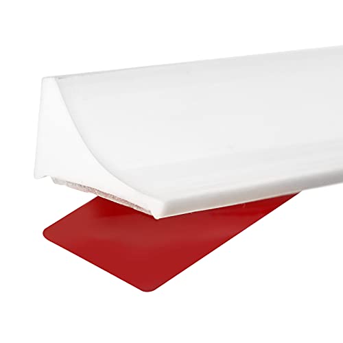 New Collapsible Shower Threshold Water Dam, Self Adhesive Silicone Waterproof Barrier Bathroom and Kitchen Water Strip Dam Shower Guard for Dry and Wet Separation Caulk Seal Strip Edge Trim(White) - color: White, style: 67Inch