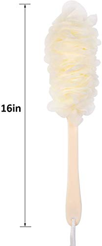 Back Scrubber for Shower, Loofah Long Handle Bath Body Brush, Soft Nylon Mesh Sponge On a Stick for Shower Men Women Kids Elderly, Exfoliating Scrub Cleaning Luffa for All Kinds of Skin - color: 3pack-white