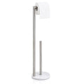 Marble Toilet Paper Holder Stand - Brushed Nickel, Freestanding with Storage, Floor Stand, Silver Toilet Roll Holder, Standing Paper Towel Holder - color: Brushed Nickel