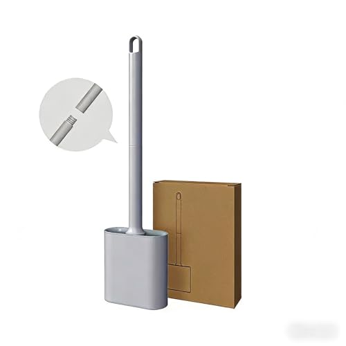RV Toilet Brush, Grey Toilet Brush Silicone Won't Damage Toilets, Wall Mounted Toilet Brush-Anti-Roll, Anti-Drip Design, Suitable for RV Travel Trailers and Campers, Made by RVers for RVers - color: Gray