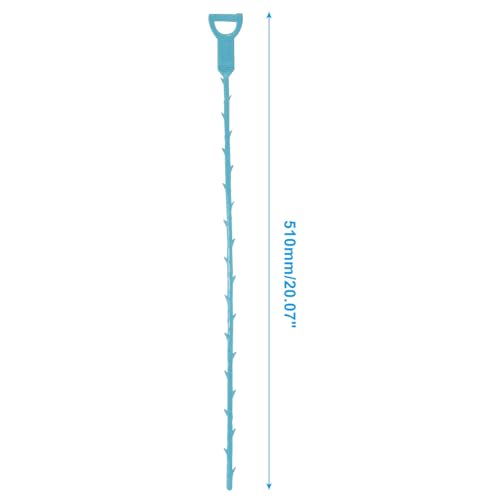 3 Pack 20 Inch Drain Clog Remover Snakes Blue | Hair Cleaning Tool Effective Drain Snake Auger Tool for Sink, Shower, Bathtub, and Toilet - color: Blue