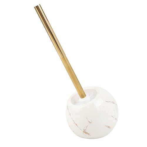 Toilet Brush and Holder Set - Toilet Bowl Brush and Holder with Sturdy Bristles Bathroom Accessories Toilet Cleaner Brush for Bathroom (White) - color: White