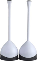 Clorox Toilet Plunger with Hideaway Caddy,– for Bathroom Organization and Storage,Bathroom Accessories,Toilet Unclogger,with Holder,White,(Pack of 12) - size: 12-Pack