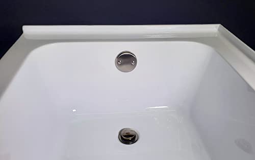 Westbrass R93-2-20 1-1/2" Coarse Thread Tip-Toe Bathtub Drain Trim Set with 2-Hole Overflow Faceplate, Stainless Steel - color: Stainless Steel, size: 1-Pack