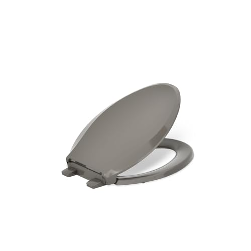 KOHLER 4636-RL-K4 Cachet ReadyLatch Elongated Toilet Seat Slow Close, Soft Close Toilet Seat Quiet Lid, Contoured Grip-Tight Bumpers Installation Hardware, Apartment Essentials, Cashmere - color: Cashmere, size: Elongated