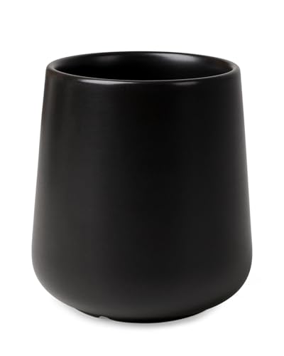 BosilunLife Bathroom Toothbrush Holder - Ceramic Toothbrush Cup Holder 13Oz White Toothbrush Holder for Bathroom Toothbrush and Toothpaste Holder for Bathroom Vanity Countertop, Ideal for Home, Hotel - color: Black-rb, size: rounded base