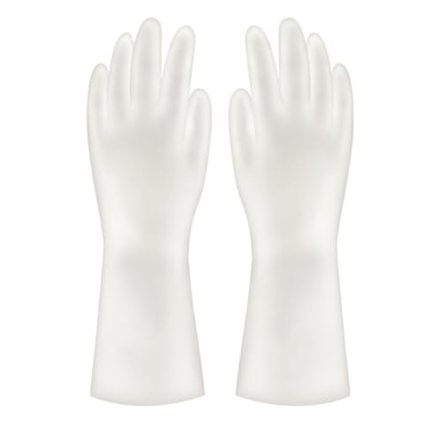 Waterproof Household Cleaning Gloves 4-pair Set White Latex Plastic Steel Gloves Size S Dishwashing Toilet Cleaning
