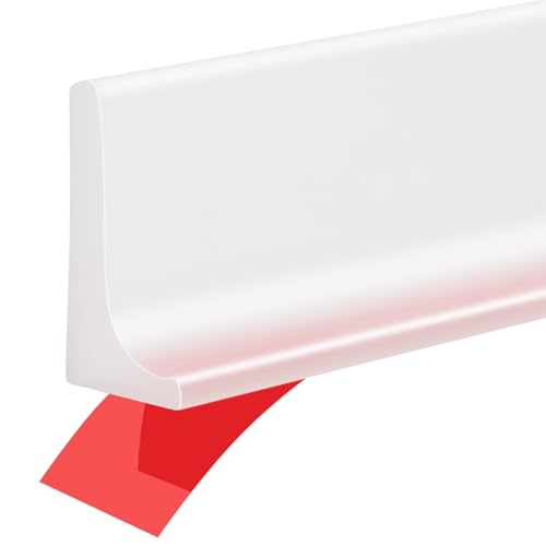 39Inch Shower Threshold Water Dam, Self-Adhesive Silicone Shower Barrier Seal Strip for Bathroom Tub & Kitchen, Under Door Splash Guard, Water Stopper for Dry Wet Separation, Caulk Edge Tape