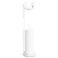Toilet Paper Holder Stand,Toilet Paper Holder Free Standing,White Toilet Stand Holder for 4 Rolls,Toilet Paper Storage by Bathth - color: White