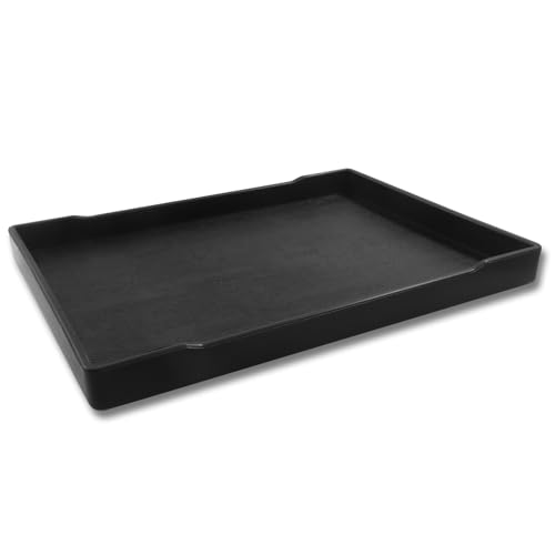 Small Bathroom Vanity Tray, 8.5 inch x 6.3 inch, Black | Soap and Sponge Holder, Rectangular Serving Tray, For Candle, Lotion Bottles, Scrubber - color: Black, size: 8" x 6" x 0.7"