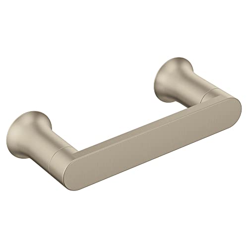 Moen Genta LX Brushed Nickel Modern Wall Mount Pivoting Toilet Paper Holder, Modern Toilet Roll Holder for Bathroom, BH3808BN - color: Brushed Nickel