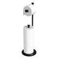 Toilet Paper Holder Free Standing, Black Toilet Paper Holder, Bathroom Storage for 5 Mega Rolls, 27.6”H - color: C-matte Black