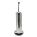 Stainless Steel Toilet Bowl Brush with Holder Metal Bathroom Cleaning Set Rustproof Hygienic Durable Modern Design - color: Chrome/Silver