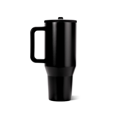 HydroJug Traveler 40oz, Insulated Tumbler with Handle & Straw, Black - color: Black, size: 40 Ounces