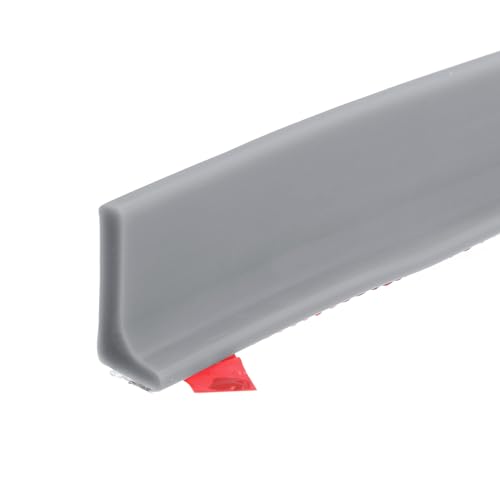 uxcell 39 Inch Collapsible Shower Barrier Stopper Water Splash Guard Blocker 39"Lx0.6"Wx1.2"H for Bathroom Kitchen Wet and Dry Separation, Gray - color: Gray, size: 39"Lx0.6"Wx1.2"H