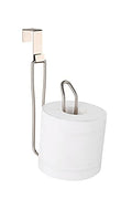 SunnyPoint Over The Tank Toilet Tissue Paper Roll Holder Dispenser and Reserve for Bathroom Storage and Organization - Metal, Hanging, Holds 1 Roll (Satin Nickel) - color: Satin Nickel