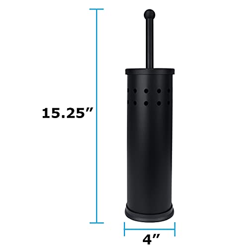 Blue Donuts Toilet Brush and Holder – Cleaning Brush Holder, Toilet Brush with Holder, Toilet Bowl Cleaner Brush and Holder, Stainless Steel, Black - color: Black