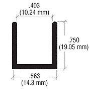 Brixwell SDCD38SB-CCP4 Satin Brass 3/8" Fixed Panel Shower Door Deep U-Channel - 4 inch Sample - color: Satin Brass, size: 4 Inch - Sample
