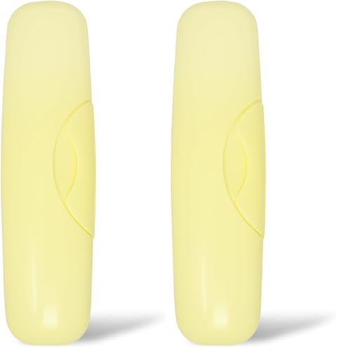 RADIUS Toothbrush Travel Case for Big Brush/Original/Scuba Brushes, BPA-Free Recycled Plastic, Portable for Bathroom, School, Home, Camping - Lemon Yellow (Pack of 2) - color: Lemon Yellow, size: 6.88H - 1.5W - 2L (in) (Pack of 2)