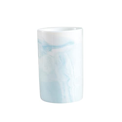 Marble ceramic mug, creative toothbrush holder, simple drinking cup. (Blue) - color: Blue